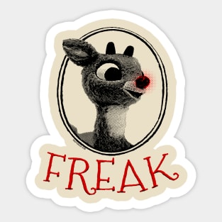 FREAK Rudolph the Red Nosed Reindeer Christmas Parody Sticker